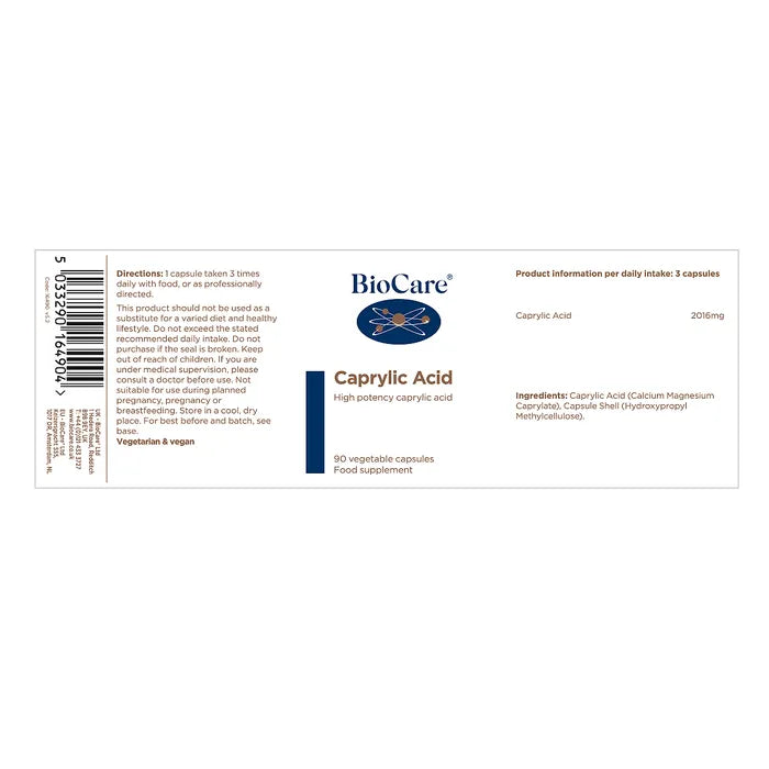 Biocare Caprylic Acid 90 Capsules