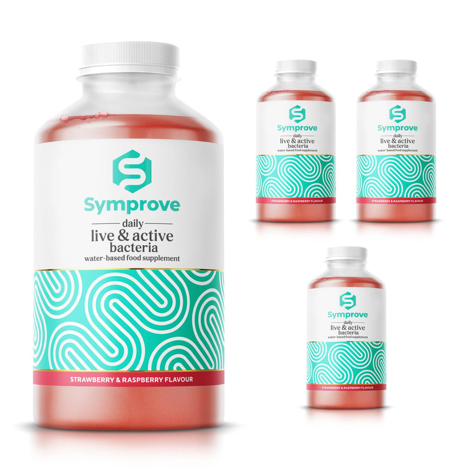 Symprove Strawberry & Raspberry Flavour Water Based Food Supplement 4 x 500ml 4 Week Supply