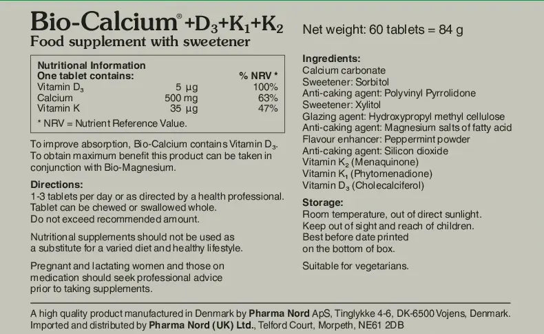 Pharma Nord Bio-Calcium & D3 & K1 & K2 60 Tablets