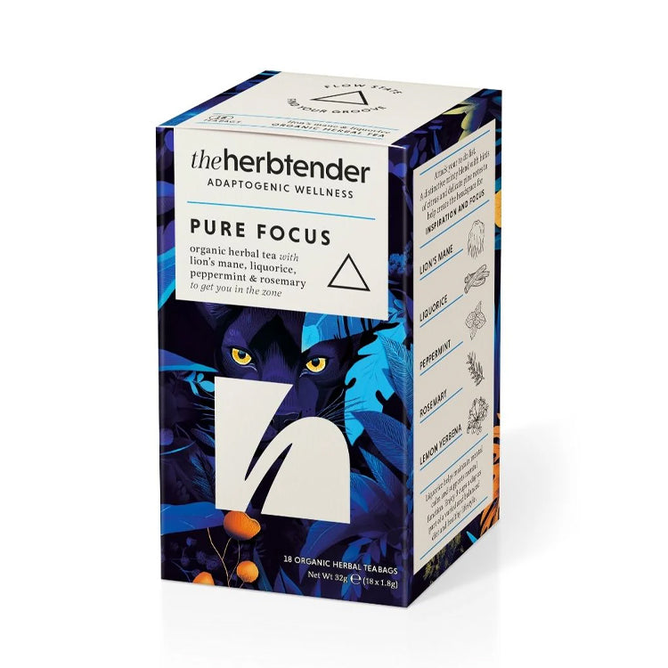 The Herbtender Pure Focus Organic Herbal Tea 18 Tea Bags