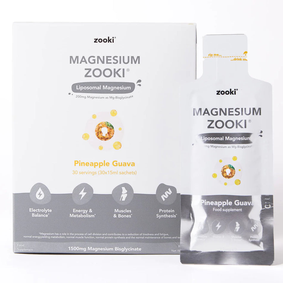 Zooki Liposomal Magnesium Bisglycinate 1500mg Pineapple 30 sachets