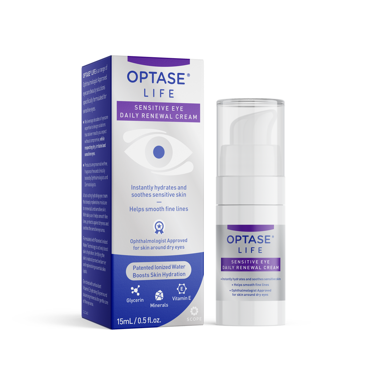 Optase Life Sensitive Eye Daily Renewal Cream 15ml - MicroBio Health™