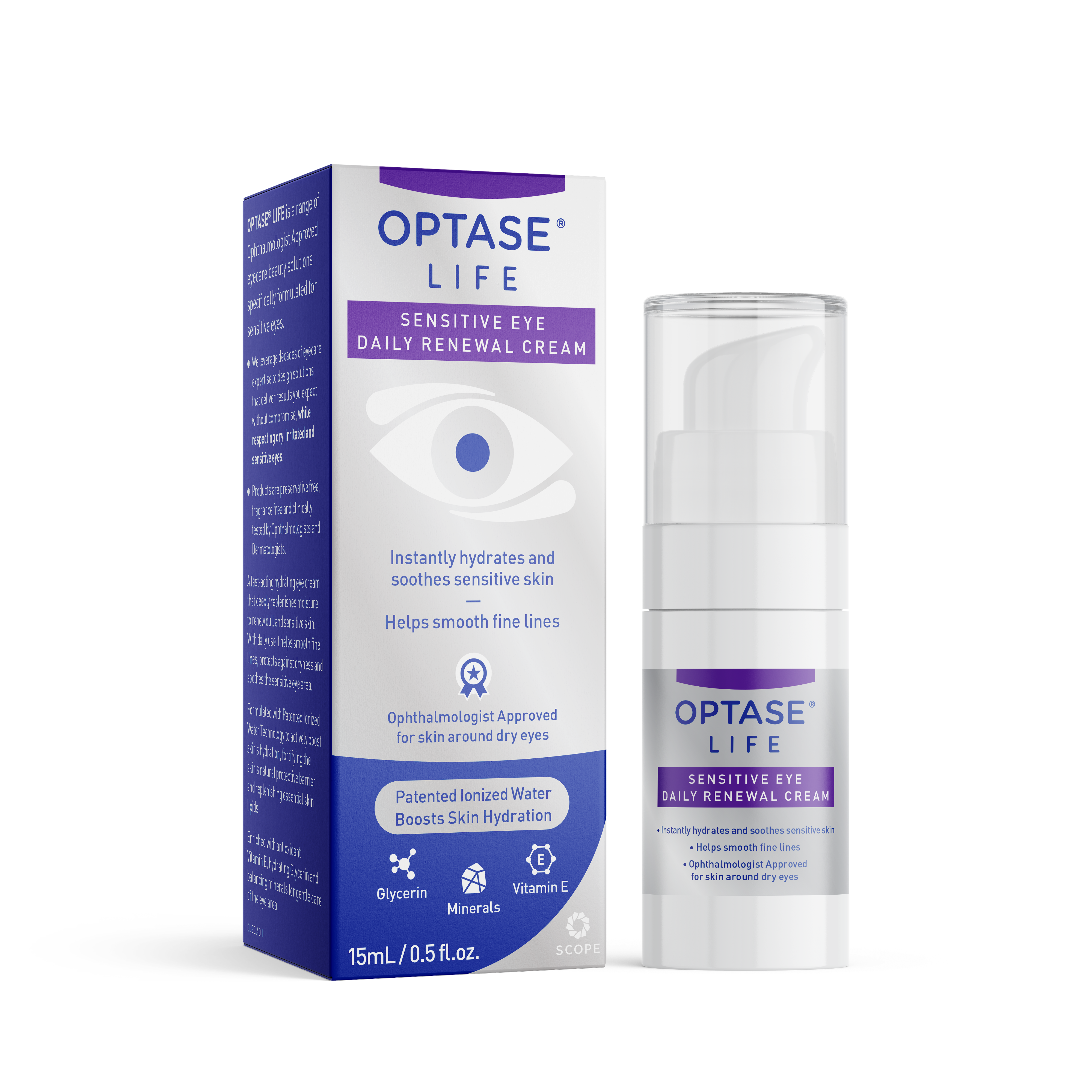 Optase Life Sensitive Eye Daily Renewal Cream 15ml - MicroBio Health™
