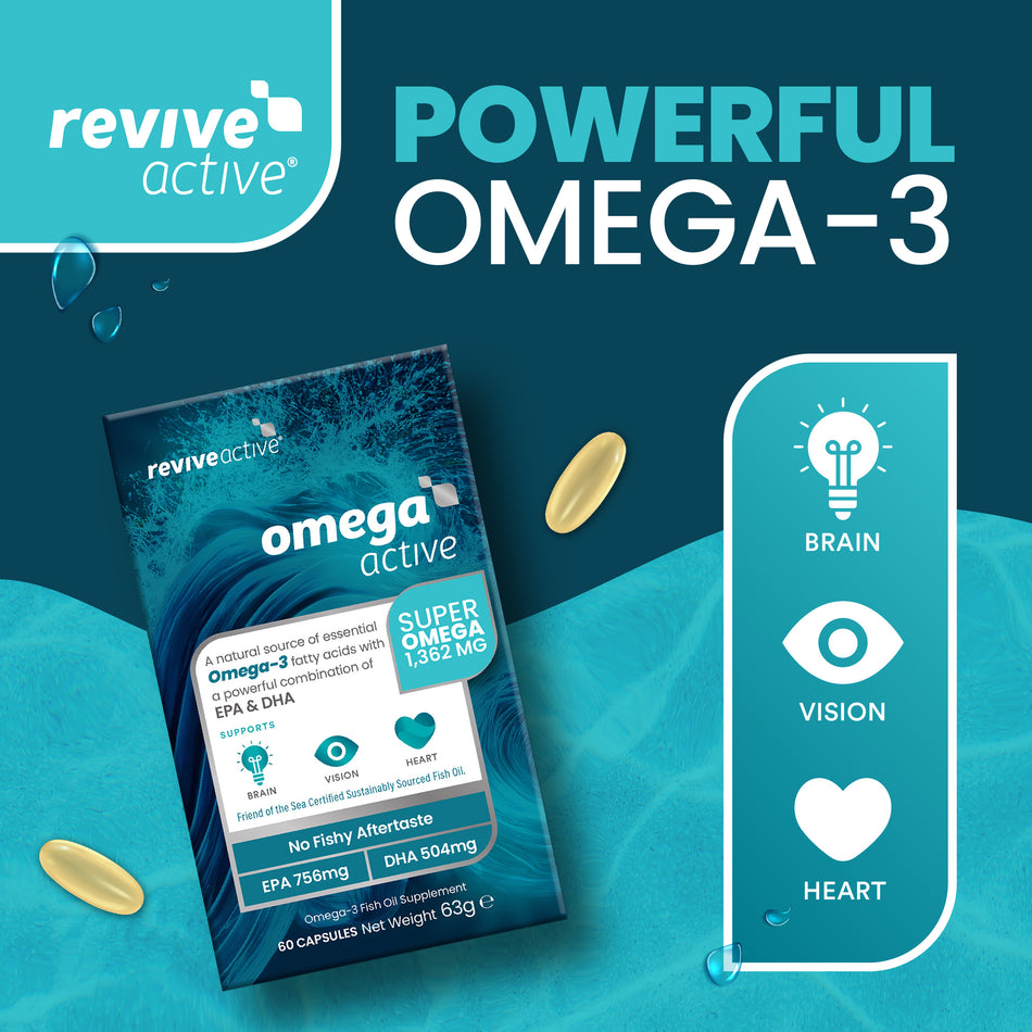 Revive Omega Active 30 Day Box (60 Capsules) - Heart & Brain Health