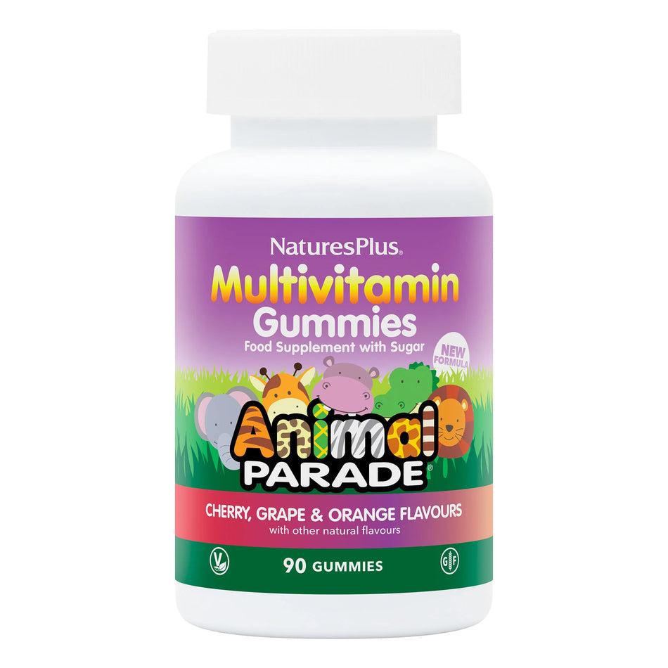 Natures Plus Animal Parade Multivitamin 90 Gummies - Cherry, Grape & Orange Natural Flavours