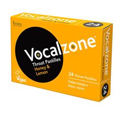 Vocalzone Honey & Lemon 24 Throat Pastilles