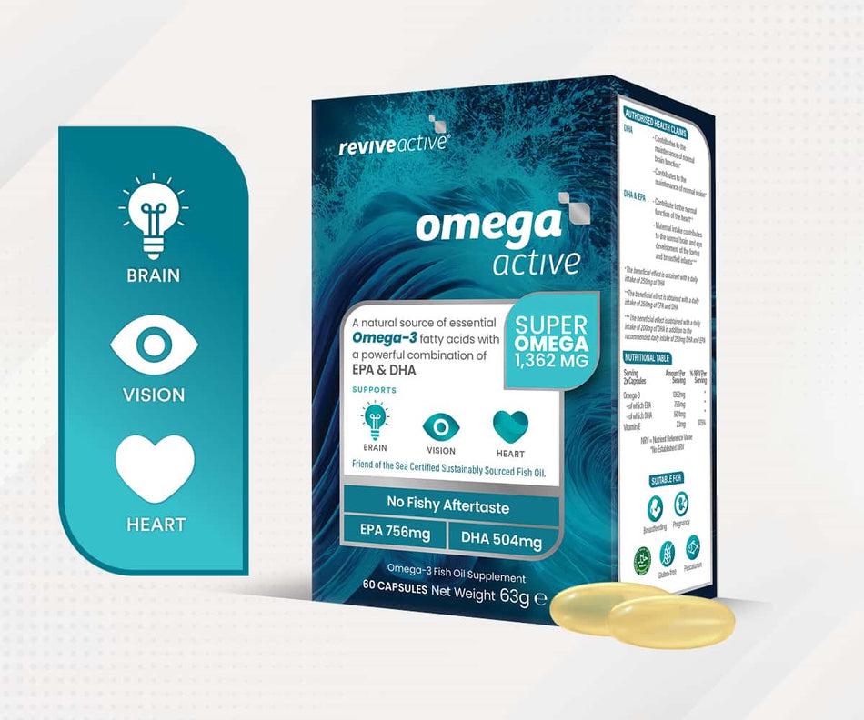 Revive Omega Active 30 Day Box (60 Capsules) - Heart & Brain Health