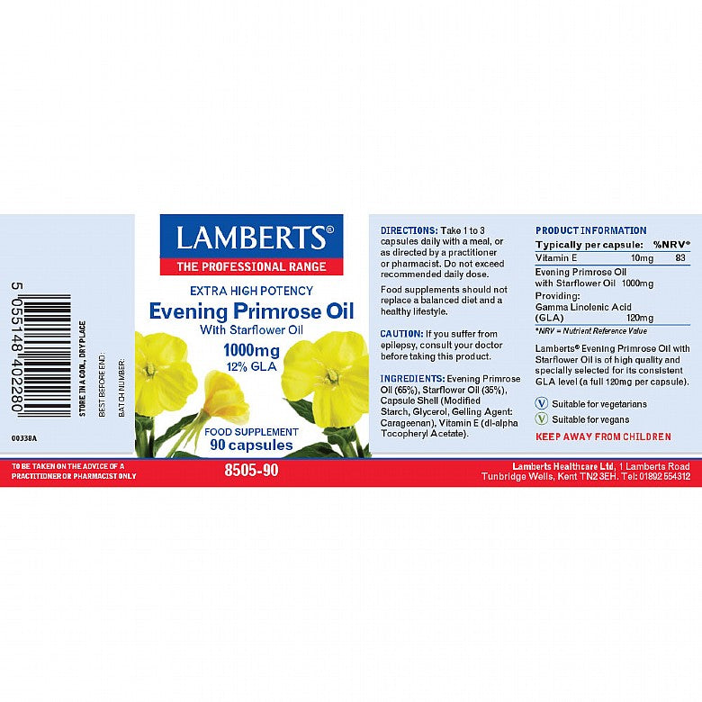 Lamberts Evening Primrose Oil with Starflower Oil 90 Capsules - MicroBio Health