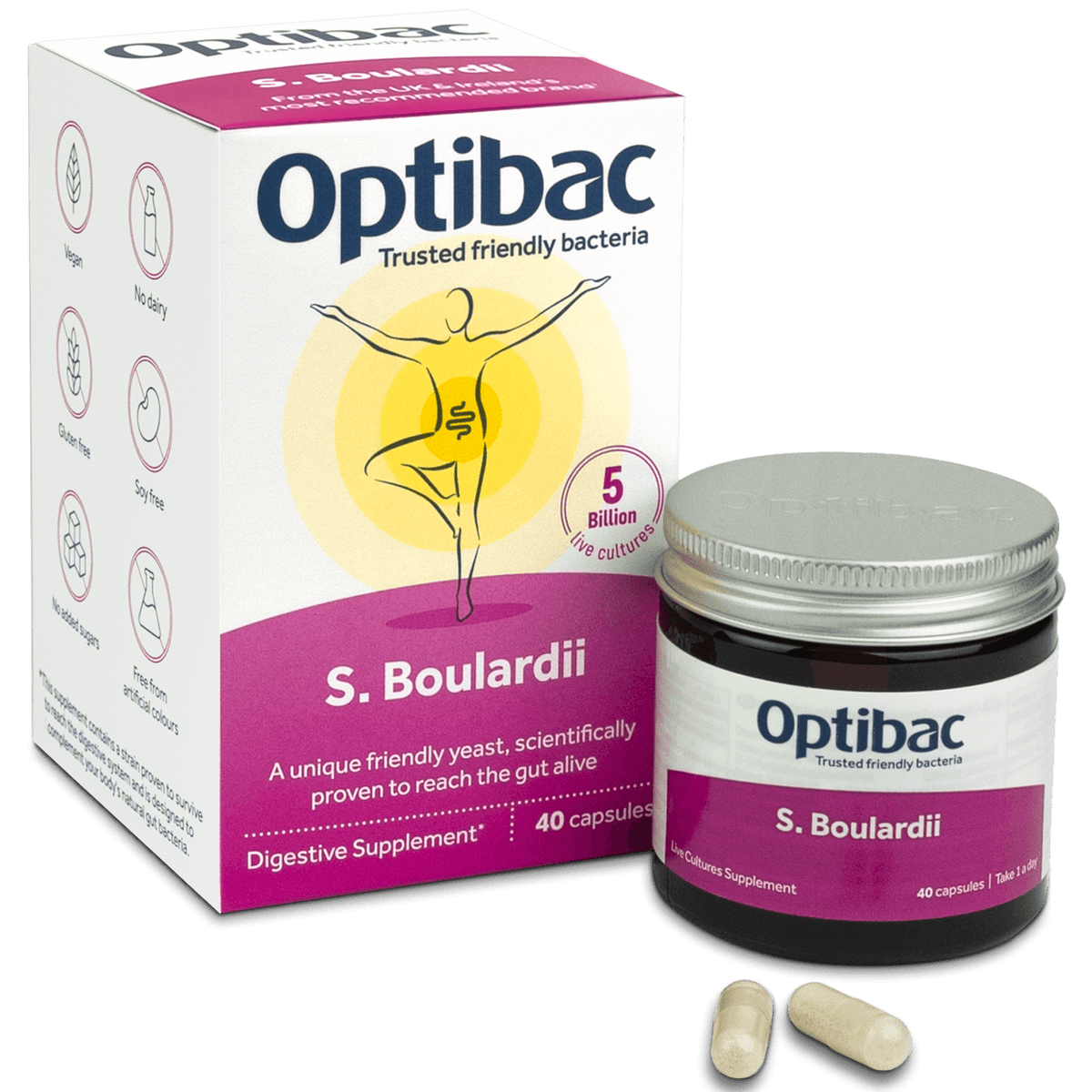 OptiBac Saccharomyces boulardii 40 capsules - MicroBio Health